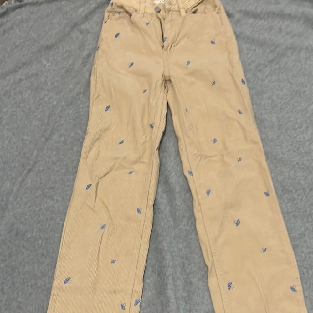 PacSun Tan Straight Leg Jeans with Subtle Pattern